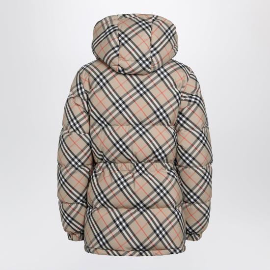 26FW 버버리 체크 나일론 후드 푸퍼 자켓 8110240168455 Beige - BURBERRY