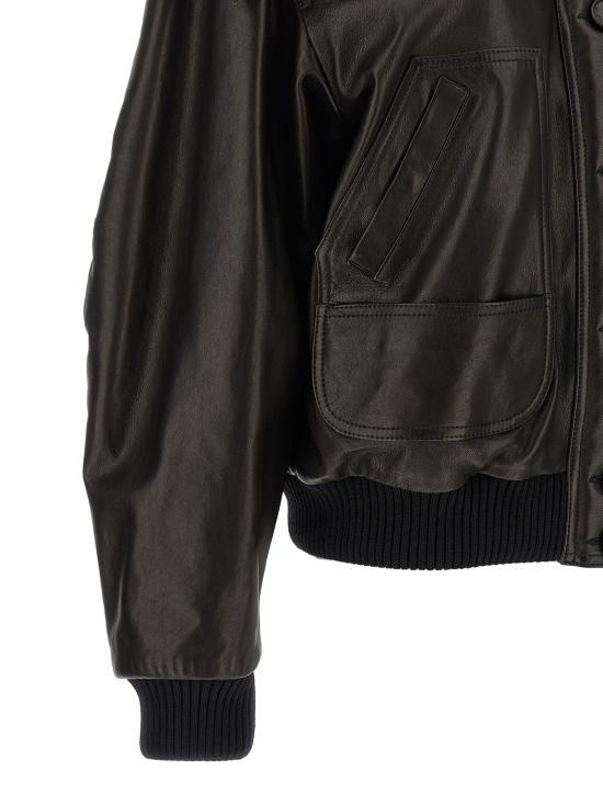 26FW 디 아티코 가죽 자켓 261WCB00129LBT166AA418 Black - THE ATTICO
