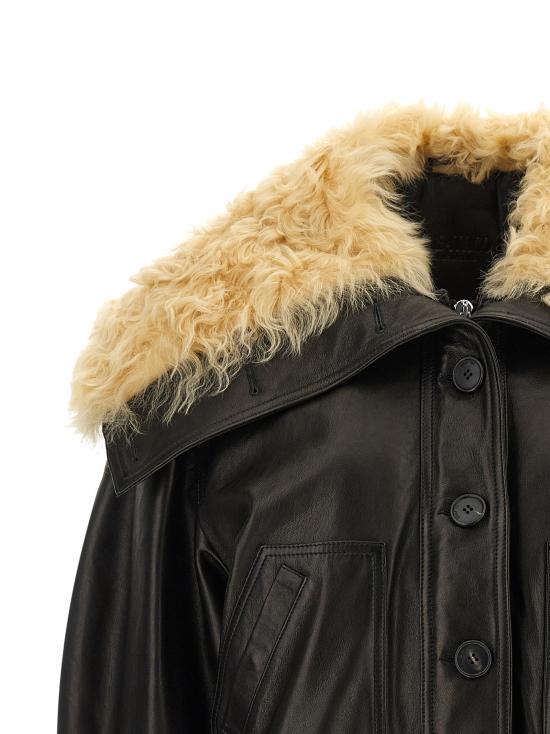 26FW 디 아티코 가죽 자켓 261WCB00129LBT166AA418 Black - THE ATTICO