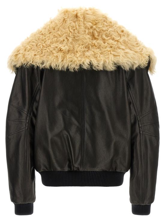 26FW 디 아티코 가죽 자켓 261WCB00129LBT166AA418 Black - THE ATTICO