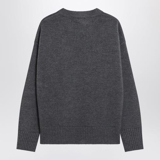 26FW 아미 빅 하트 울 크루넥 스웨터 UKS838018 Grey - AMI