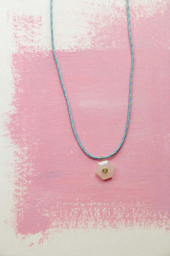  시에라 윈터 주얼리 목걸이/팬던트 젬드롭 코드 목걸이 라이트 블루 - SIERRA WINTER JEWELRY