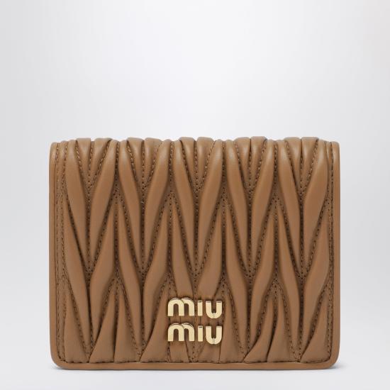 26SS 미우미우 마테라쎄 나파 가죽 반지갑 5MV204AFPP Beige