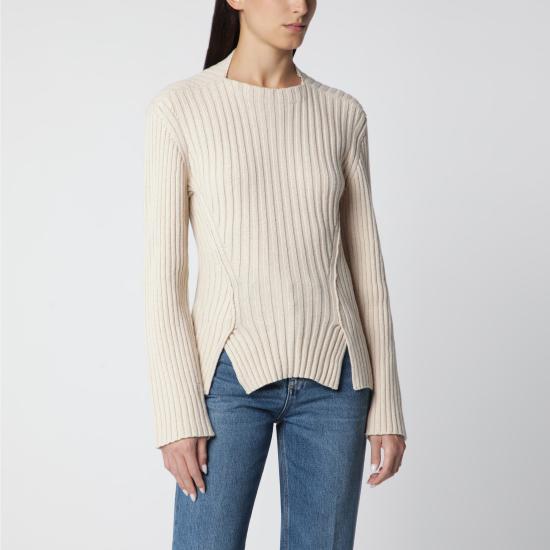26FW 빅토리아 베컴 긴팔 티셔츠 1326KJU007314AWO Beige