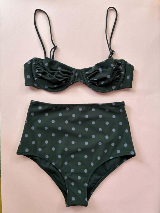  Pale Swimwear 비키니 수영복 Isaura 하이웨이스트 비키니 하의 도트 무늬 - OTHER BRANDS