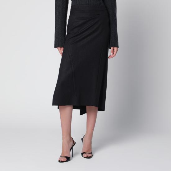 26FW 빅토리아 베컴 미디 스커트 1326WSK007362DWO Grey