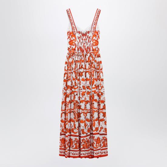 26FW 돌체앤가바나 롱 원피스 F6TTHTGDDRL Orange - DOLCE & GABBANA