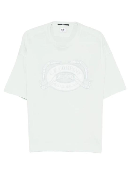 26SS 씨피 컴퍼니 20/1 저지 숏슬리브 박시 로고 티셔츠 20CMTS220A 005697O 804 MISTY BLUE