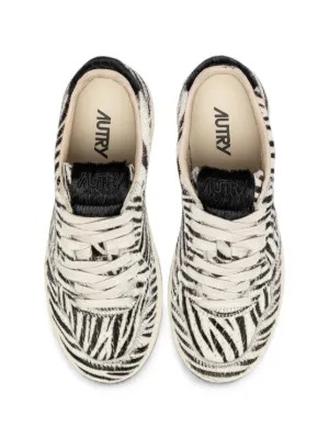 26FW 오트리 메달리스트 로우 레더 스니커즈 AULW JA03 ZEBRA BLACK - AUTRY