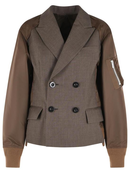 26FW 사카이 수트 자켓 26 08564601 Brown