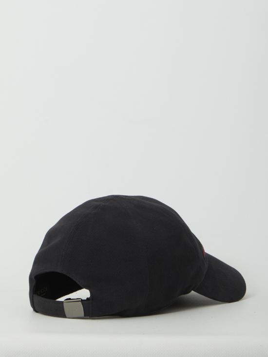 26FW 구찌 인터로킹 G 웹 자수 베이스볼 캡 인터로킹 G 웹 자수 베이스볼 캡 875736 BLACK - GUCCI