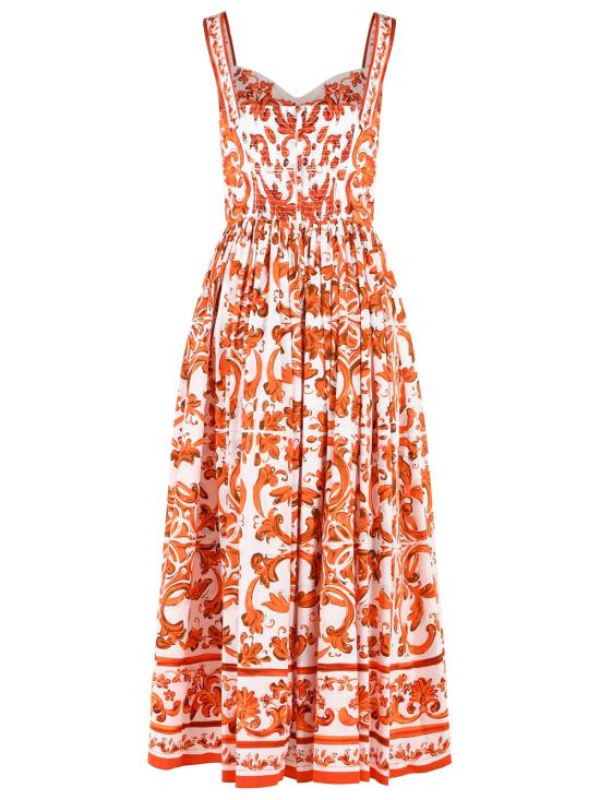 26FW 돌체앤가바나 롱 원피스 F6TTHT GDDRLS9000 Orange - DOLCE & GABBANA