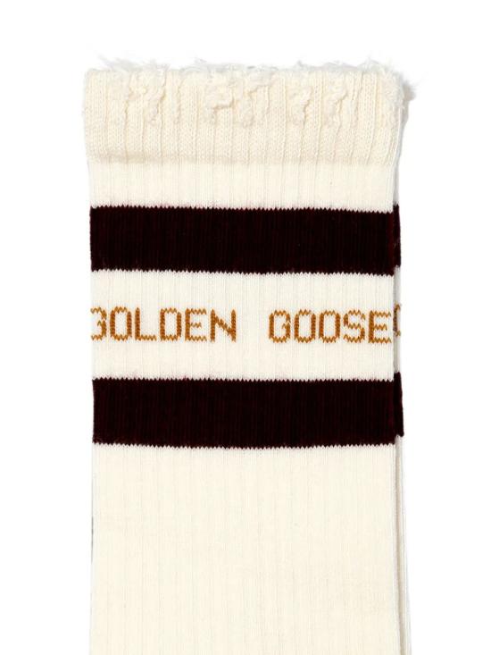 26FW 골든구스 양말 GUP00883 P000487 12534 12534 HERITAGE WHITE BURGUNDY ORANGE - GOLDEN GOOSE