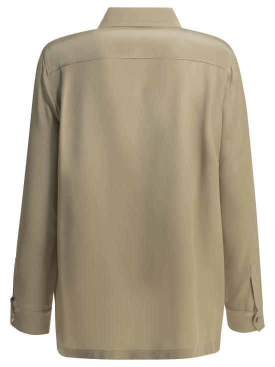 26FW 막스마라 블라우스 베이지색 실크 크레이프 드 신 소재 캐주얼 - MAX MARA