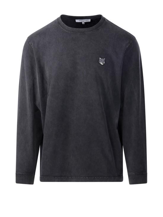 26FW 메종키츠네 긴팔 티셔츠 PM00119KJBIT7 0519 BLACK FADED