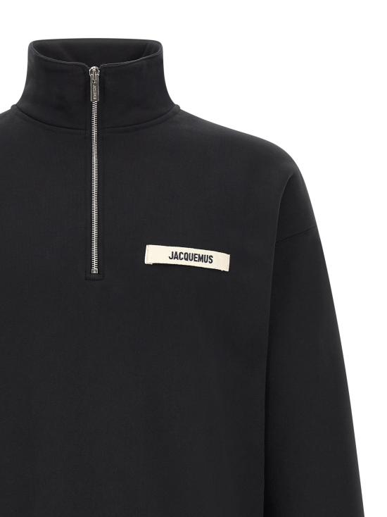 26FW 자크뮈스 긴팔 티셔츠 Le Camionneur Gros Grain 스웨트셔츠 블랙 - JACQUEMUS