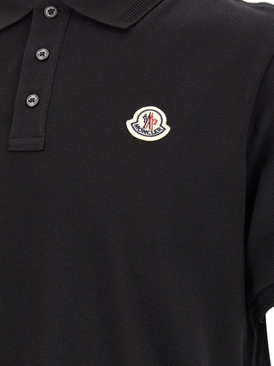 26FW 몽클레어 폴로 티셔츠 로고 패치 폴로 셔츠 블랙 - MONCLER