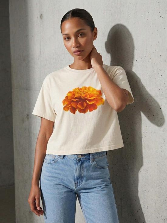  Chasing Matias 반팔 티셔츠 Not In Bouquets 금잔화 크롭 티셔츠 - OTHER BRANDS