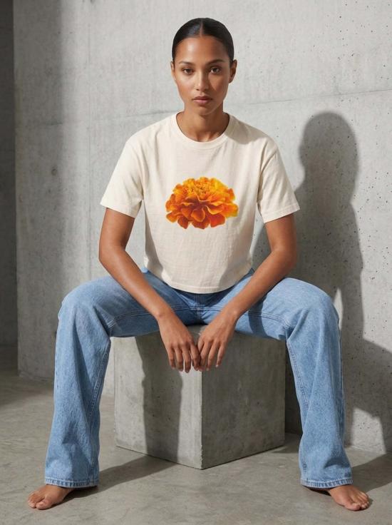  Chasing Matias 반팔 티셔츠 Not In Bouquets 금잔화 크롭 티셔츠 - OTHER BRANDS