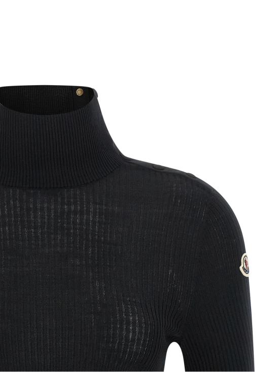 26FW 몽클레어 터틀넥 로고 터틀넥 스웨터, 스웨터 및 가디건, 블랙 - MONCLER