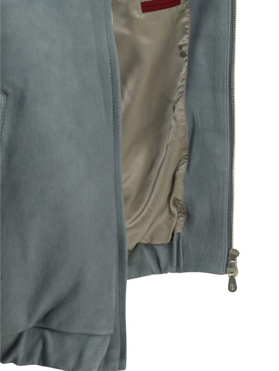 26SS 브루넬로 쿠치넬리 자켓 누벅 가죽 재킷, 재킷 및 코트, 연한 파란색 - BRUNELLO CUCINELLI