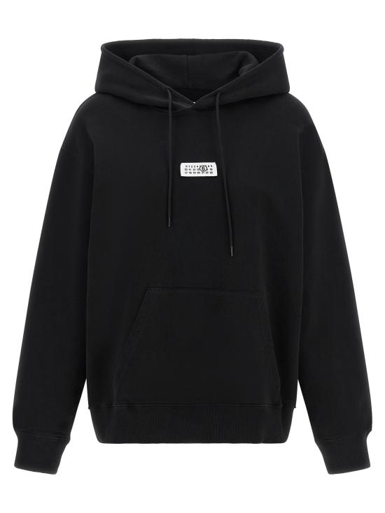 26FW MM6 메종마르지엘라 후드 티셔츠 숫자 서명 Mm6 스웨트셔츠 블랙