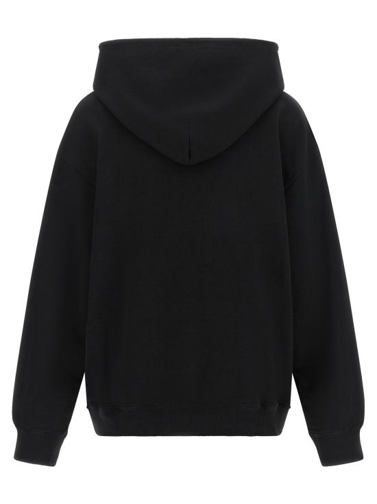 26FW MM6 메종마르지엘라 후드 티셔츠 숫자 서명 Mm6 스웨트셔츠 블랙 - MM6 MAISON MARGIELA