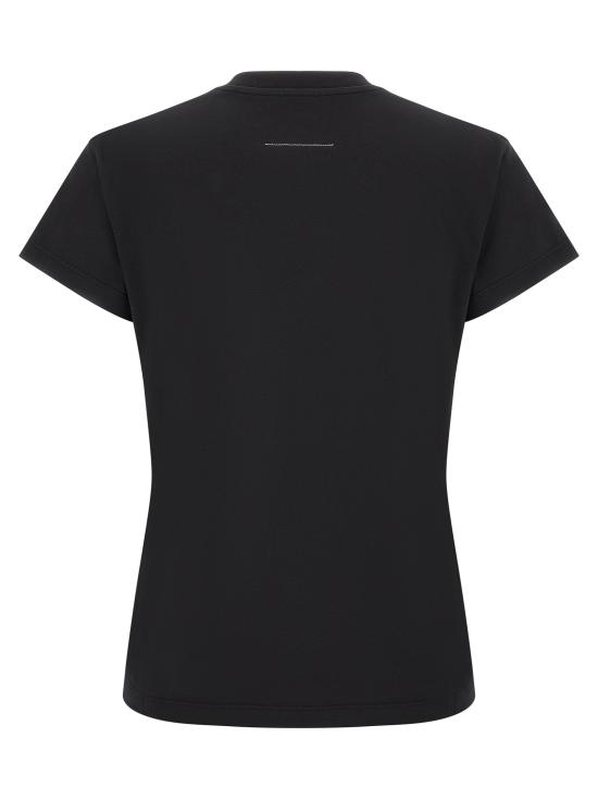26FW MM6 메종마르지엘라 반팔 티셔츠 숫자 서명 Mm6 티셔츠 블랙 - MM6 MAISON MARGIELA