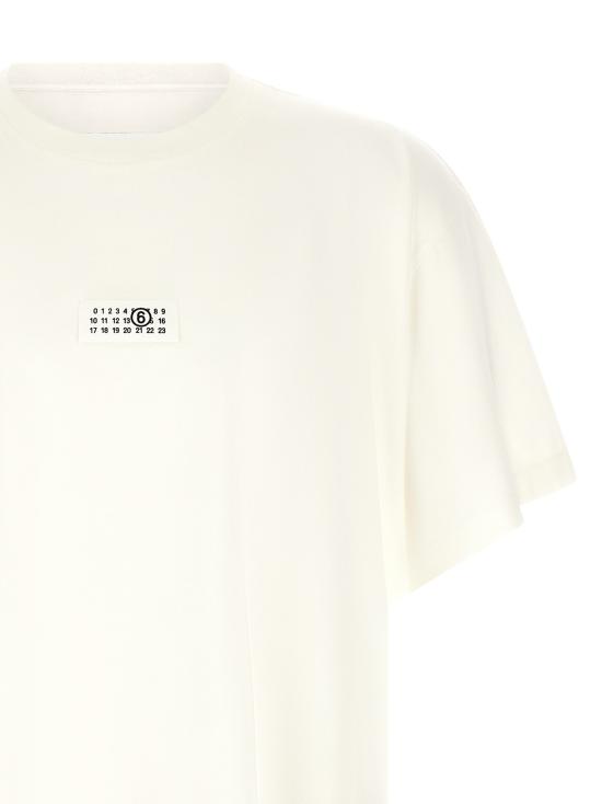 26FW MM6 메종마르지엘라 반팔 티셔츠 숫자 서명 Mm6 티셔츠 화이트 - MM6 MAISON MARGIELA