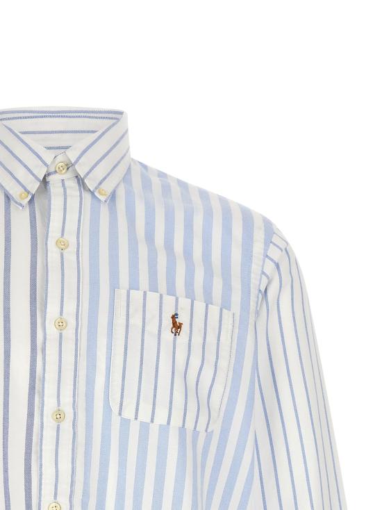 26FW 폴로 랄프로렌 긴팔 셔츠 옥스퍼드 패치워크 와 블라우스 세트 (연한 파란색) - POLO RALPH LAUREN