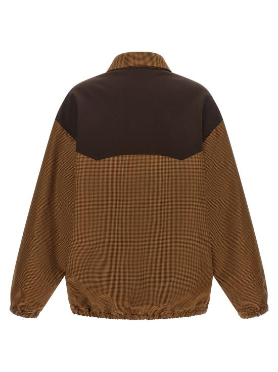26FW 미우미우 깅엄 체크 블루종 재킷 ML1509SOOO19OSF0QB7 Brown - MIU MIU