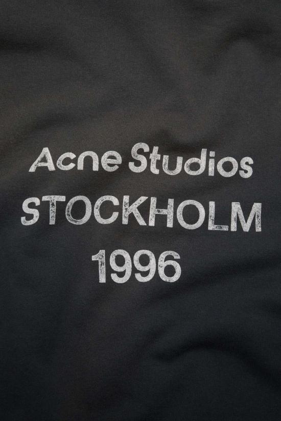 26FW 아크네 스튜디오 후드 티셔츠 로고 후드  블랙 - ACNE STUDIOS