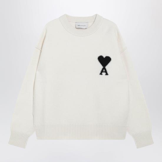 26FW 아미 빅 하트 울 크루넥 스웨터 UKS838018 White