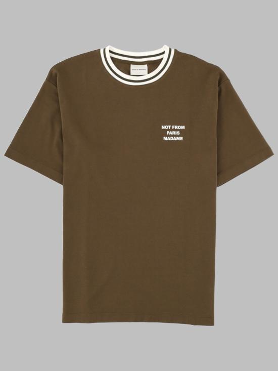 26FW 드롤드무슈 반팔 티셔츠 TS189 CO002KAKI BROWN