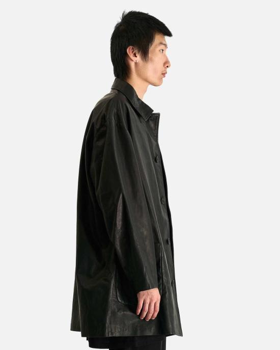  요지 야마모토 가죽 자켓 뿌르 옴므 오픈 칼라 재킷 - YOHJI YAMAMOTO