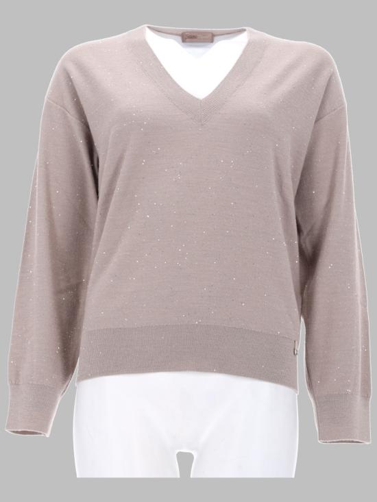 26FW 에르노 시퀸 장식 V넥 스웨터 시퀸 장식 V넥 스웨터 MV00011DR 703411985 BEIGE