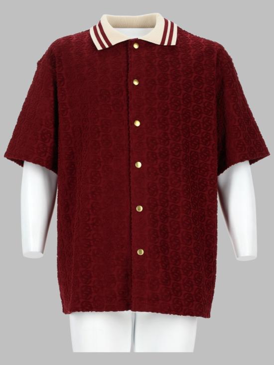 26FW 드롤드무슈 반팔 셔츠 SH221 CO201WINE BORDEAUX