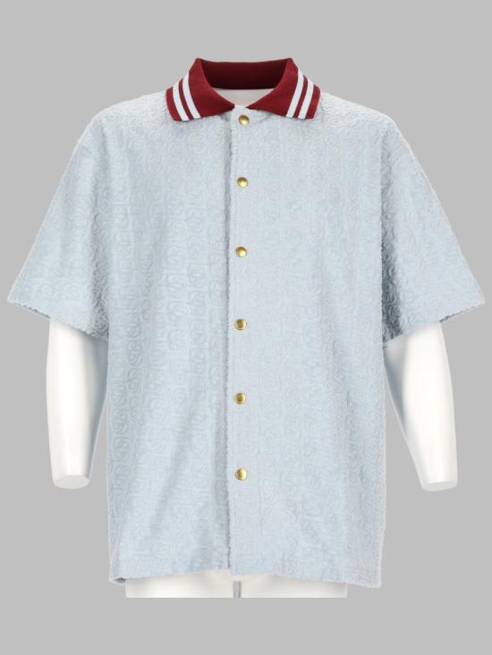 26FW 드롤드무슈 반팔 셔츠 SH221 CO201BLUE