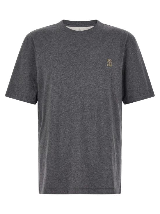 26FW 브루넬로 쿠치넬리 코튼 저지 크루넥 티셔츠 M0B138440CM632 Gray