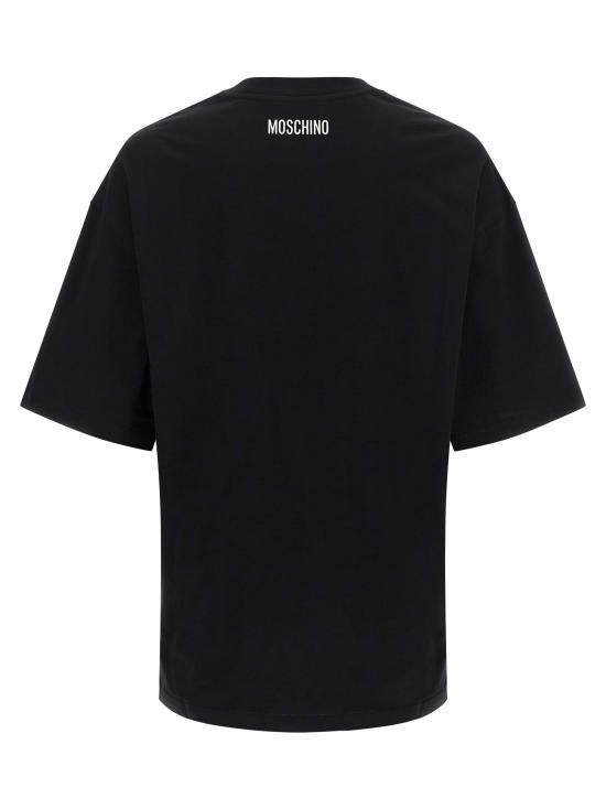 26FW 모스키노 반팔 티셔츠 J070152411555 White Black - MOSCHINO