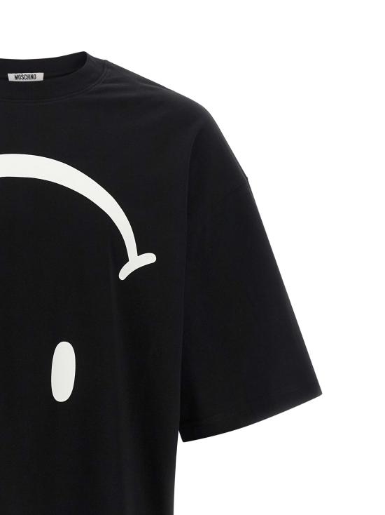 26FW 모스키노 반팔 티셔츠 J070152411555 White Black - MOSCHINO