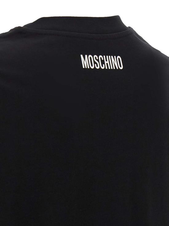 26FW 모스키노 반팔 티셔츠 J070152411555 White Black - MOSCHINO