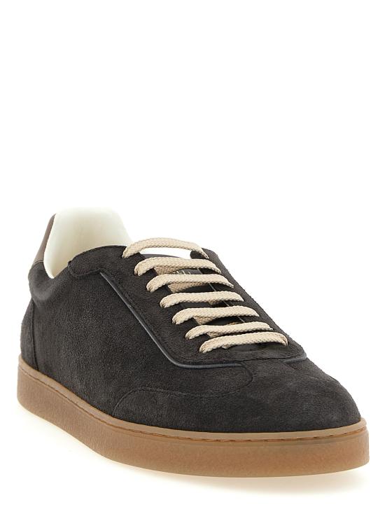 26FW 브루넬로 쿠치넬리 스웨이드 스니커즈 MZUMGLJ336CLV06 Gray - BRUNELLO CUCINELLI
