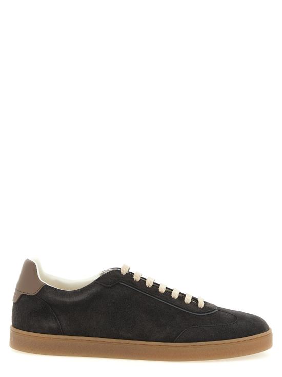 26FW 브루넬로 쿠치넬리 스웨이드 스니커즈 MZUMGLJ336CLV06 Gray