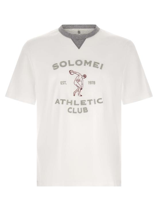 26FW 브루넬로 쿠치넬리 반팔 티셔츠 M0B131002GC6159 White