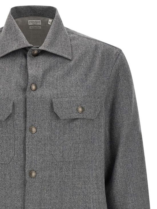 26FW 브루넬로 쿠치넬리 긴팔 셔츠 MY6660721C002 Gray - BRUNELLO CUCINELLI