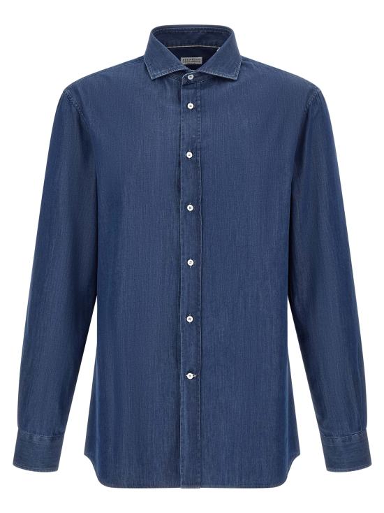 26FW 브루넬로 쿠치넬리 긴팔 셔츠 MR6830627C003 Blue