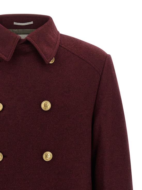 26FW 브루넬로 쿠치넬리 트렌치 코트 MT4019142IC9763 Bordeaux - BRUNELLO CUCINELLI