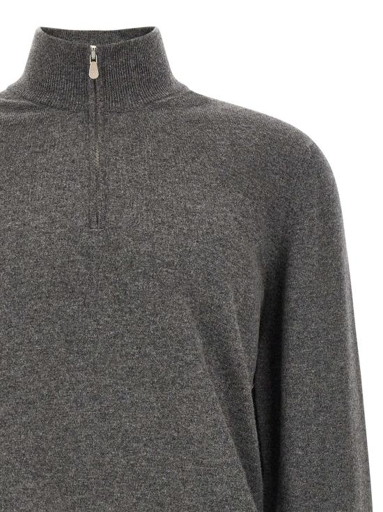 26FW 브루넬로 쿠치넬리 캐시미어 집업 니트 M2200124CFG26 Gray - BRUNELLO CUCINELLI
