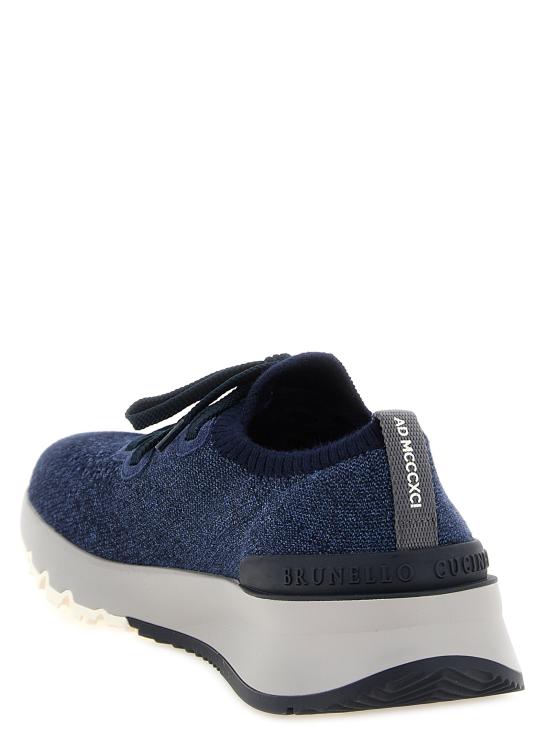 26FW 브루넬로 쿠치넬리 시네 니트 러너 MZUKISO250CBJ51 Blue - BRUNELLO CUCINELLI